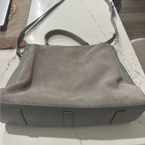 H by Halston Gray Suede Crossbody Bag
